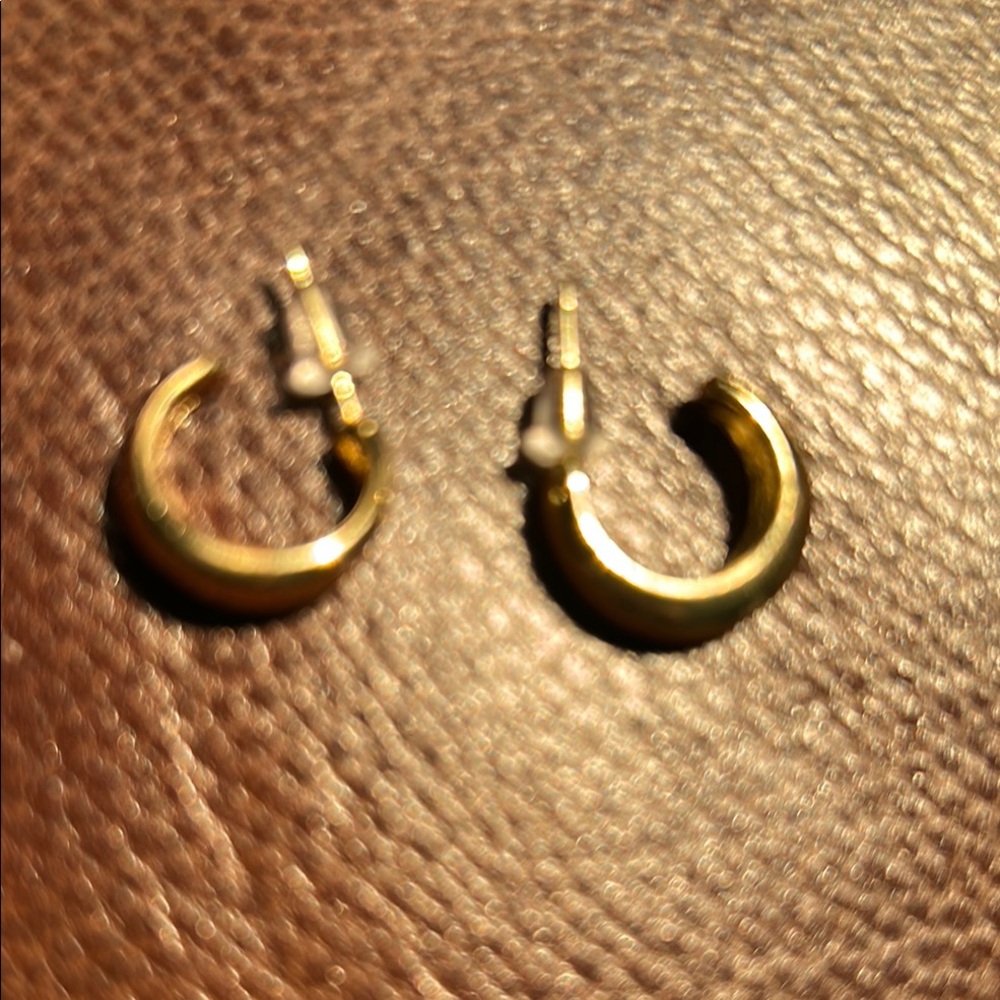 NWOT Elegant Golden MINI Hoop Earrings polished finish